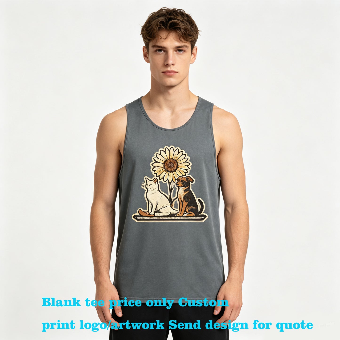 Men's Sleeveless Pullover with Breathable and Quick Drying Fabric Plain Tshirts for Printing Plain Men Tshirts High Qualityc