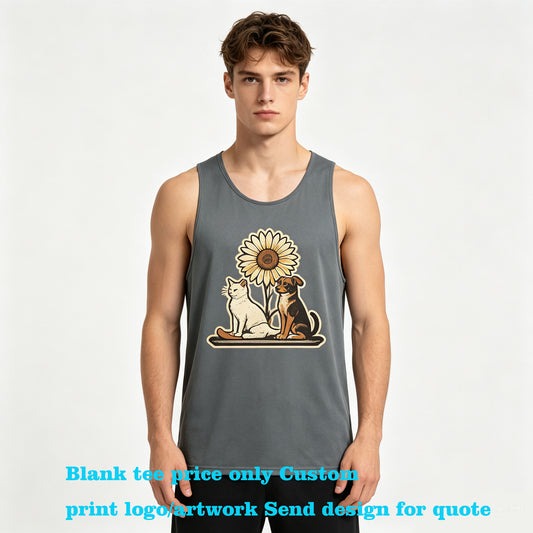 Men's Sleeveless Pullover with Breathable and Quick Drying Fabric Plain Tshirts for Printing Plain Men Tshirts High Qualityc