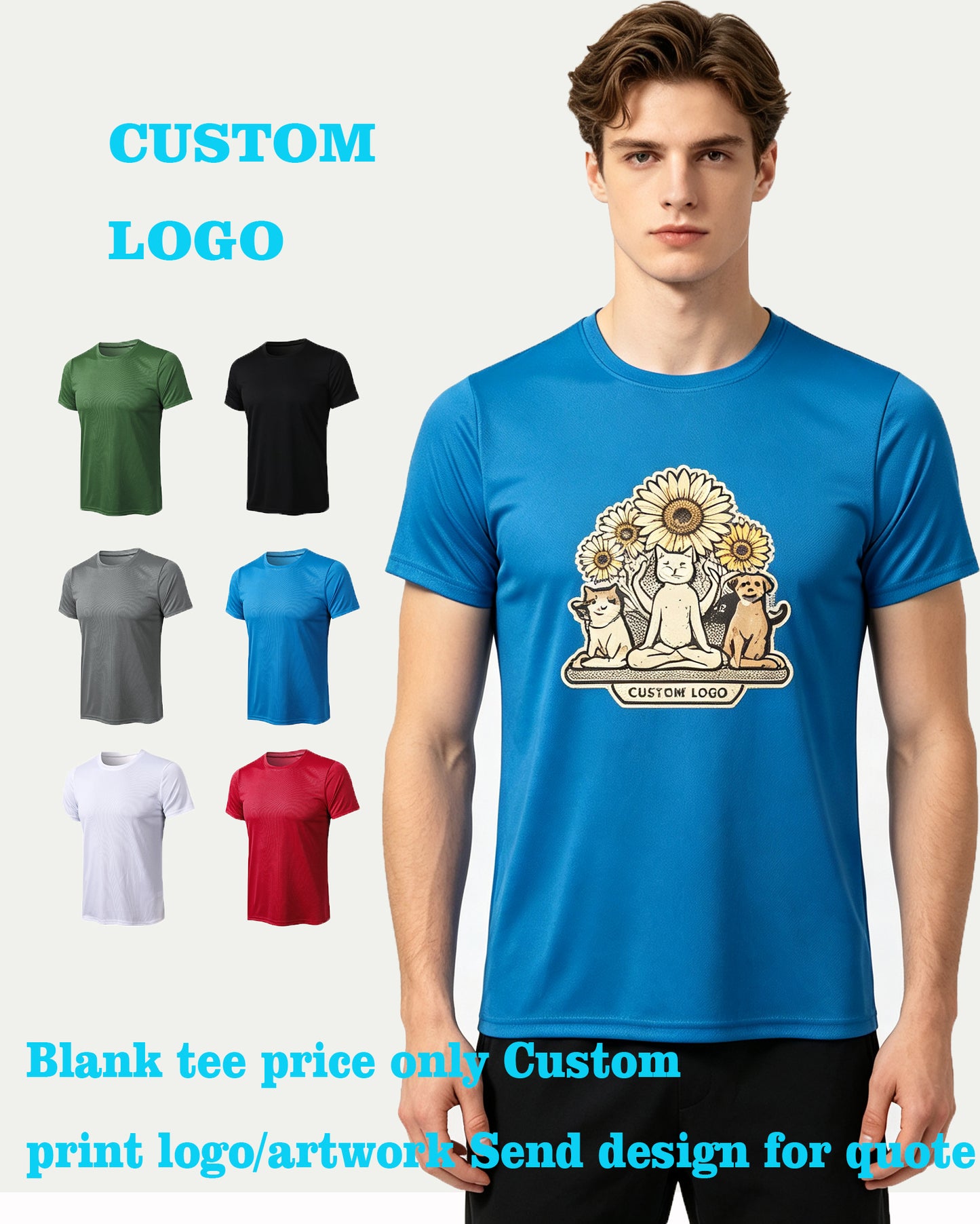 You Can Customize logo Your Favorite Pattern t Shirts Loose Quick-dryin Breathable Short Sleeved Shirt t Shirts High Quality