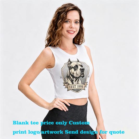 Women's Fitness Round neck Shirt Quick Drying Stretchy and Form Fitting Vest Sleeveless t Shirt for High Quality Vintage Design