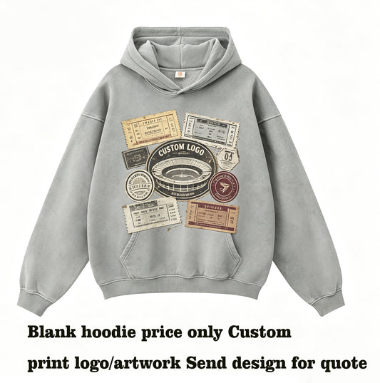 Winter Hoodie Printing Custom LOGO Retro Washed and Padded Long Sleeve Hooded Sweatshirt Can Design Patterns for You for Free