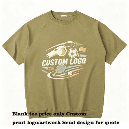 Loose Fitting Cotton Casual Brand T-shirt 8 Color Shoulder Sleeved Tshirt with 5 cm Sleeve Width and Buttoned Bottom Hem Tshirt
