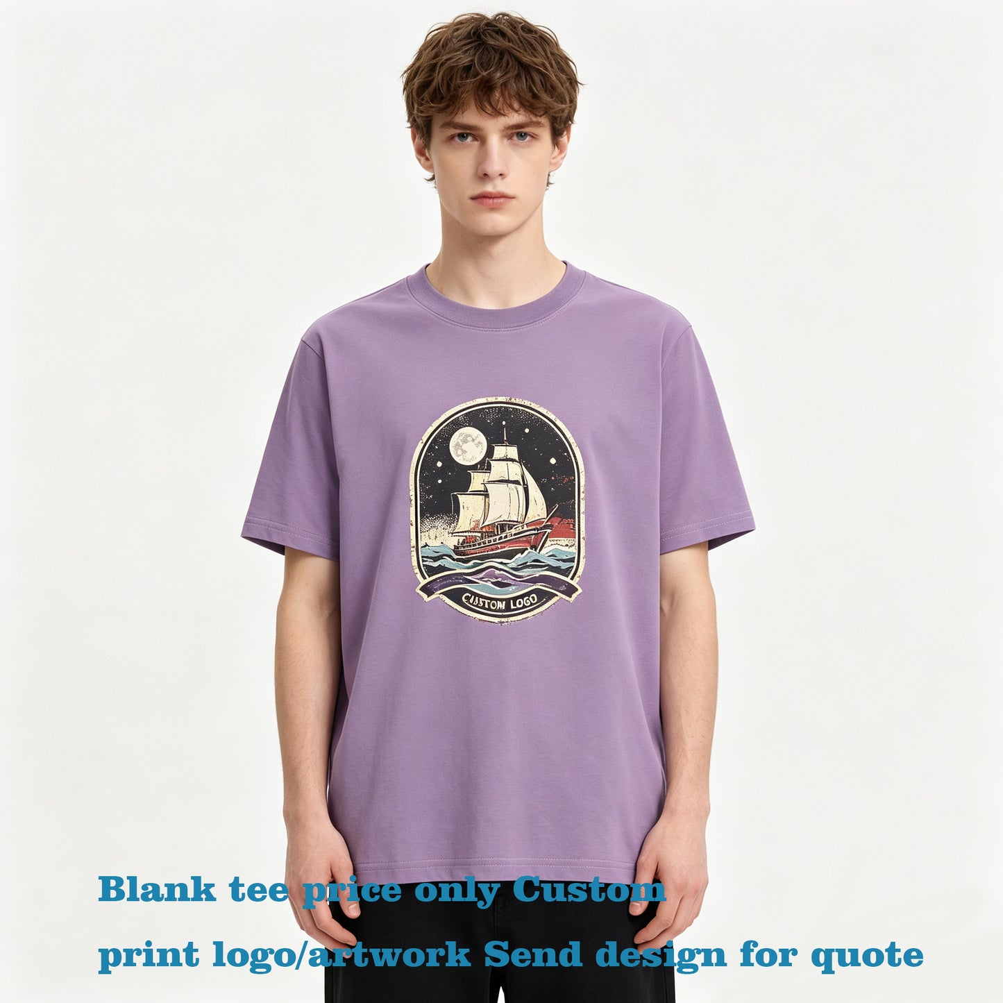 Customized Mens Tshirt Combined Silhouette Plain Tshirts for Printing Men Tshirts High Quality Available Tshirt Embroidered