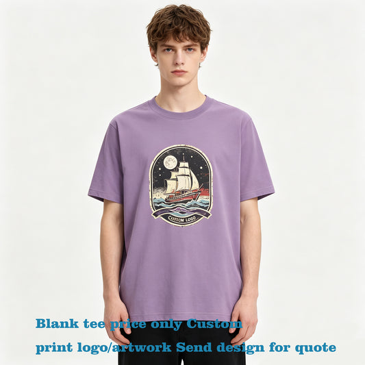 Customized Mens Tshirt Combined Silhouette Plain Tshirts for Printing Men Tshirts High Quality Available Tshirt Embroidered