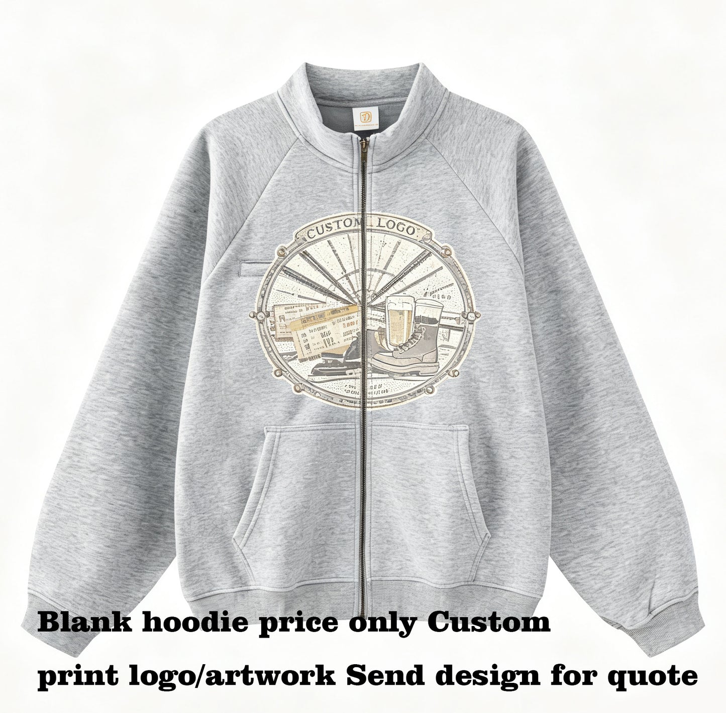 420G Padded Non Fleece Composite Fleece Crew Neck Pullover Sweater Can Design Patterns for You for Free High Quality Hoodies