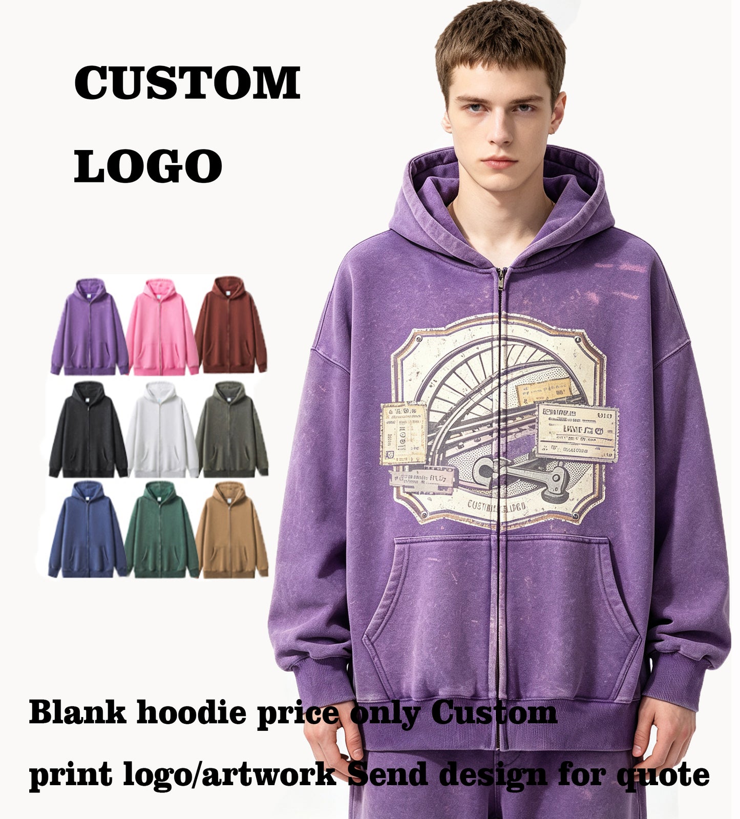 Wholesale Man Hoodie Thick Fabric Zipper Washable Dropped Shoulder Loose Fitting Hoodie Hoodie Unisex High Quality Hoodie