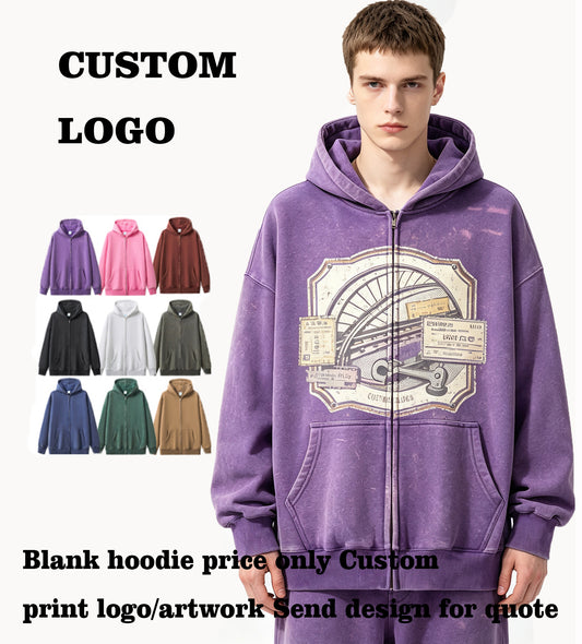 Wholesale Man Hoodie Thick Fabric Zipper Washable Dropped Shoulder Loose Fitting Hoodie Hoodie Unisex High Quality Hoodie