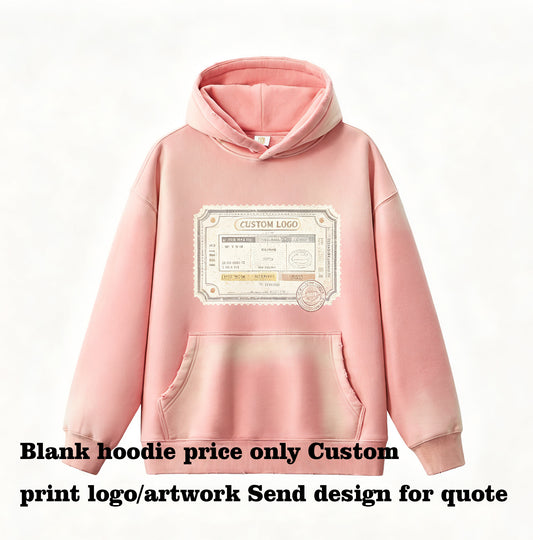 Winter Hoodie Custom Men's Thick Fabric Washed Drop Shoulder Gradient Loose Fitting Hoodie with logo Personalized Design