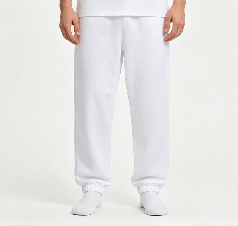Wholesale American Style 370 Grams of Heavyweight Loose Ankle Length Pants Sweatpants Men Tshirts High Quality Basic Sweatpants