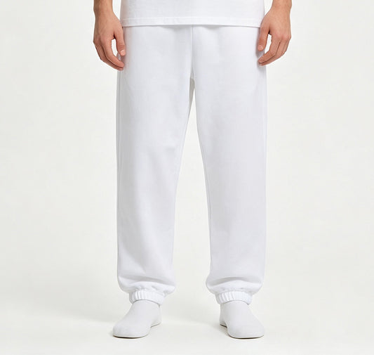 Wholesale American Style 370 Grams of Heavyweight Loose Ankle Length Pants Sweatpants Men Tshirts High Quality Basic Sweatpants