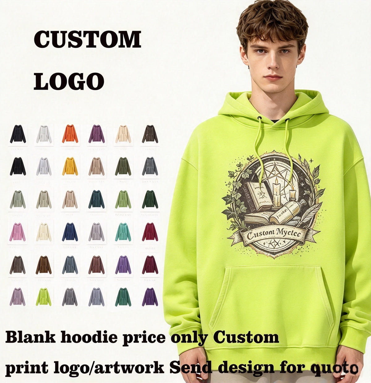 36 Colors 330 Grams Per square 100% Cotton Loose Fitting with a Dropped Shoulder and Hooded Pullover Hoodie Oversized Design