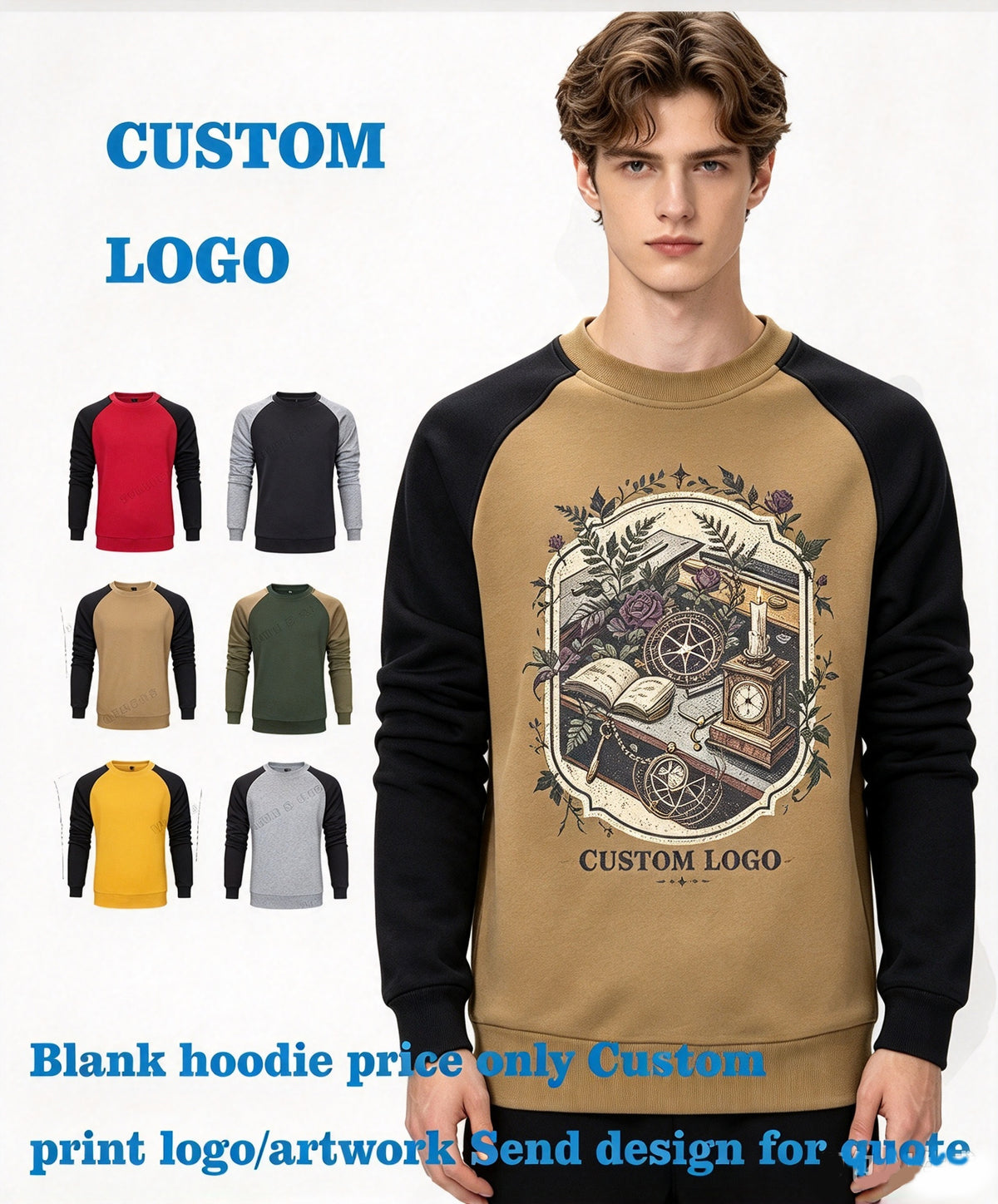 Manufacturer Hoodies Wholesale Customize Men's Hoodies Your Own Exclusive Design Crewneck Sweatshirt From a Trendy Brand