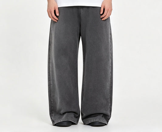 Sweatpants 440G Pure Cotton Vintage Washed Batik Fabric Broken Brand Curved Blade Pants Multiple Processes to Choose From