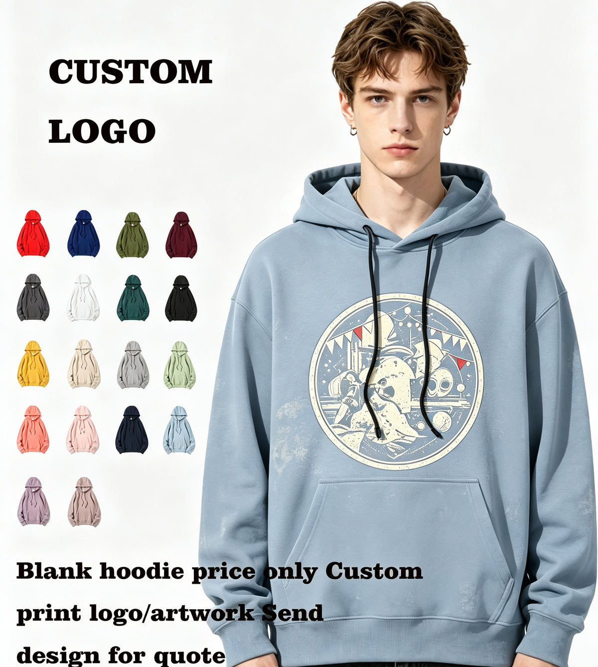 Wholesale Heavyweight Fashion Hoodies Free Sample Hoodie Men Hoodies High Quality Plain Hoodies in Bulk From a Trendy Brand