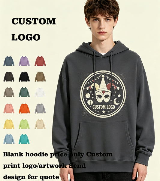 Customized Hoodies100% Cotton Overthe Shoulder Oversized Hoodies Puff Printing Hoodie Streetwear Unisex Sublimation Hoodies