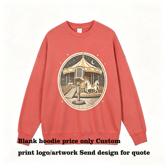 Winter American Style 100% Cotton Overthe Shoulder Oversized Round Neck Style Hoodie Loose Fitting Cotton Casual Brand Hoodie