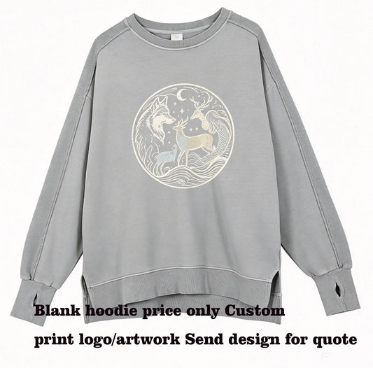 Fall and Winter Custom Style Washed and Distressed Ninja Style Sleeve Cotton Pullover with Dropped Shoulders and Oversized Fit