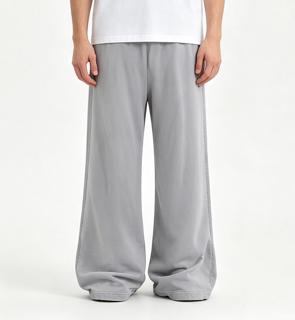Sweatpants Unisex High Quality Vintage-style Pants with Frosted Edge Finishing, Distressed and Pieced Together From Trendy Brand