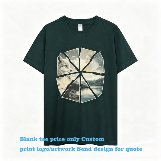 13 Color 300g Pure Cotton Japanese Heavyweight American Retro Solid Color Round Neck Seamless T Shirt for Both Men and Women