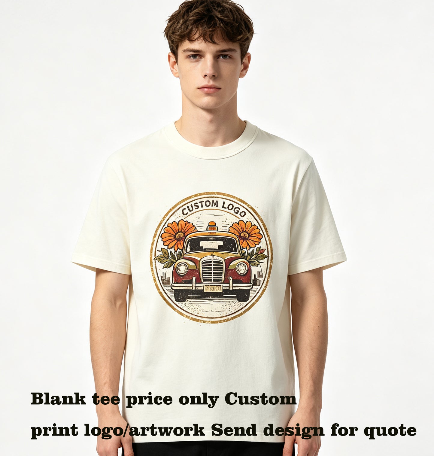 Customized TShirts 6 Color Heavyweight Short Sleeved All Cotton Solid Color Round Neck American Retro Men's and Women's Tshirta