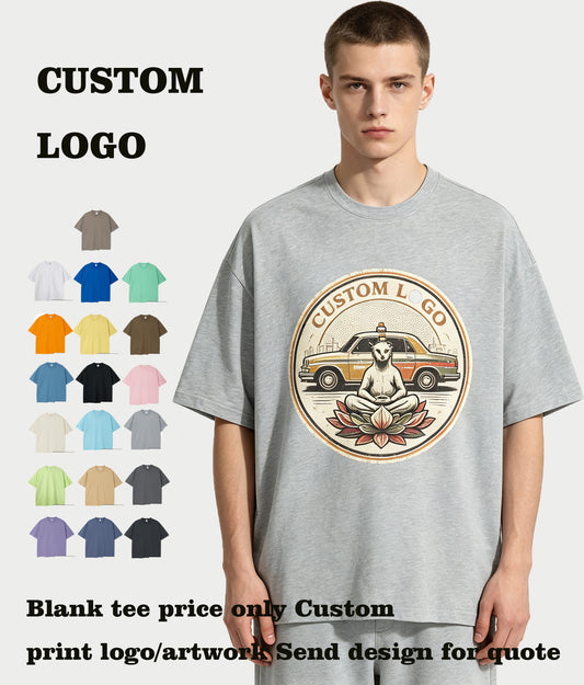 Oem  High Quality Tshirt 20 Color Solid Colored Candy Colored Loose Sleeved Men's Relaxed Fit Tshirt Personalized Design