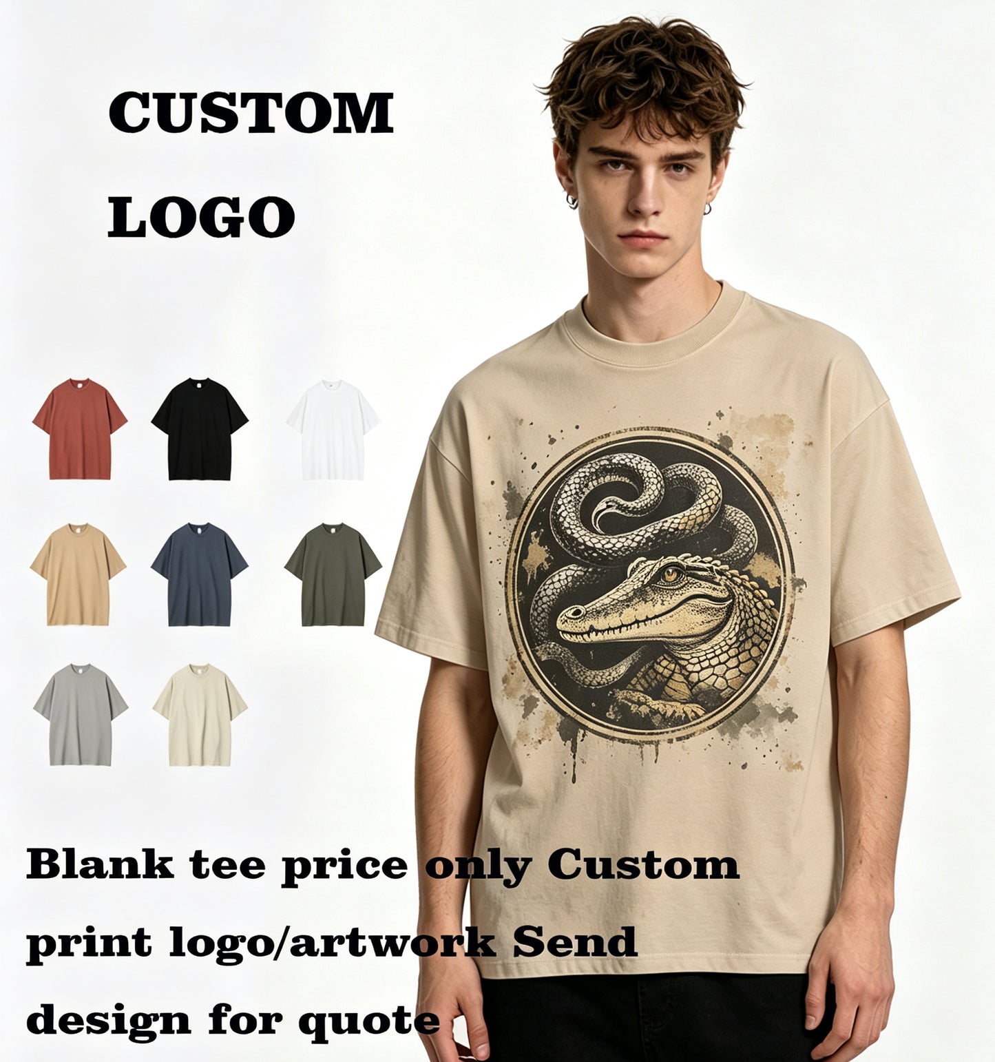 t shirt Printing Custom 310G 100% Cotton 8 Color Heavyweight Washed t Shirt Loose Short Sleeves Men t Shirt High Quality