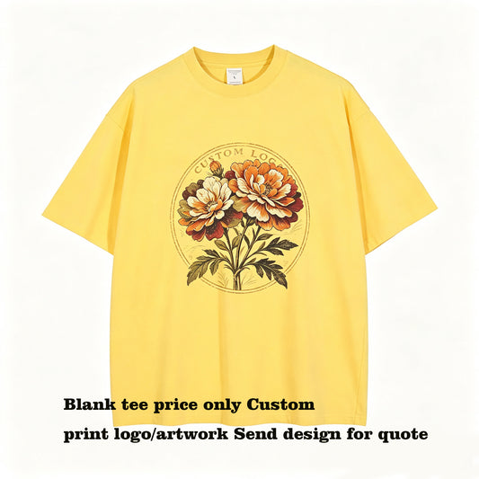 Men t Shirt High Quality 13 Color Pure Cotton Solid Colored Dropped Shoulder Loose t Shirt Multiple Processes to Choose From