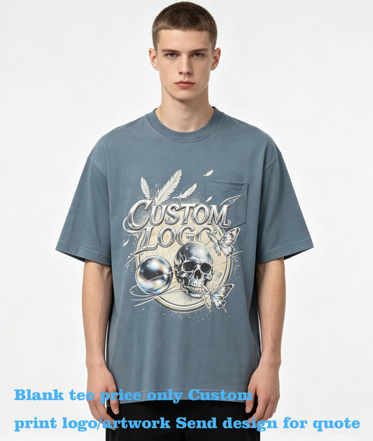 Customized TShirts 11 Color Seamless Bucket Knit Round Neck Short Sleeved Trendy T Shirt for Both Men and Women Plain Oversized