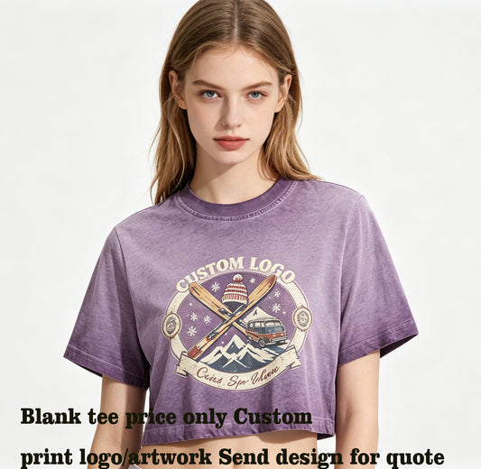 T-shirt From a Trendy Brand 9 Color Ombre Washed Short Sleeve T Shirt Western Style INS Sexy Girl's Top Tshirt 100 Cotton Blanc