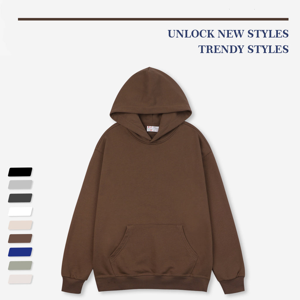 Heavyweight Drop Shoulder Streetwear Knitted Wireless Oversized Drop Shoulder High Quality Custom Embroidered Hoodies