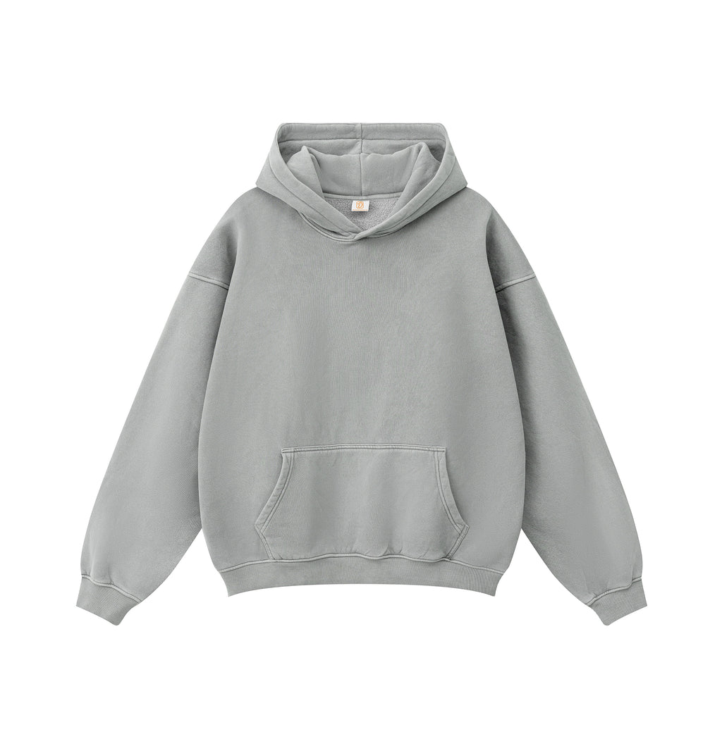 Custom Printed Reversible Stitch Pullover Sweatshirt French Terry Heavyweight Distressed Acid Wash  Washed Men Hoodie