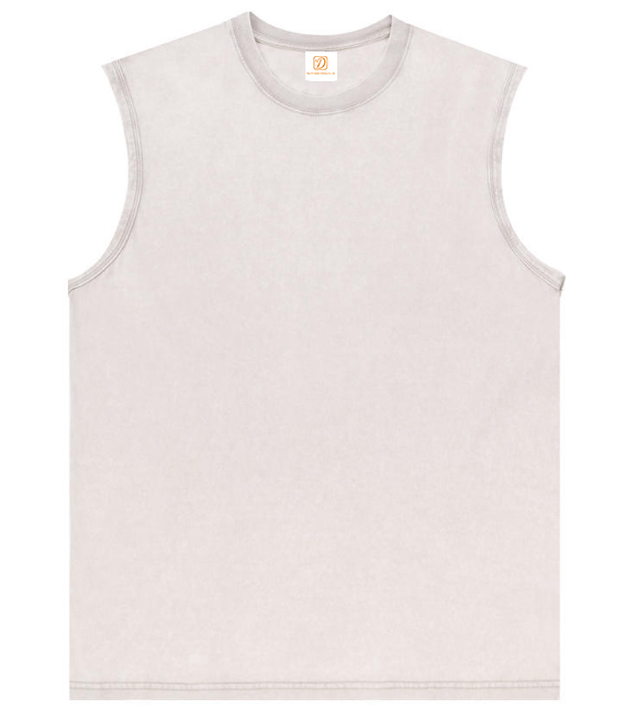 240G Heavyweight Blank 100% Cotton Custom Print Vintage Loose Sleeveless Custom Acid Wash High Quality Black Distressed Tshirt