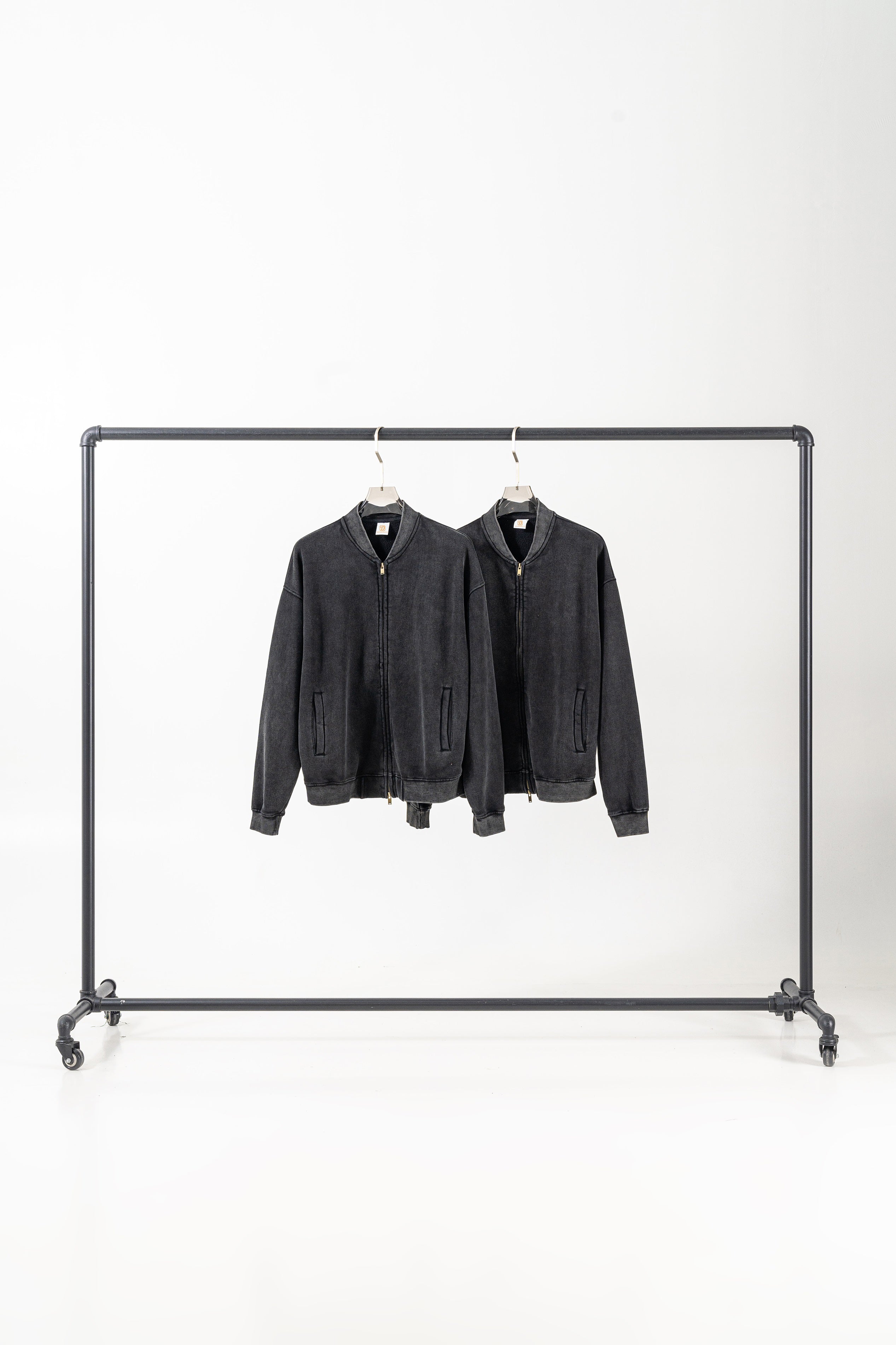 Manufacturer Hoodies Custom Puff Print High Quality Stand Colllar Heavy Weight Vintage Thick Zip up Hoodie