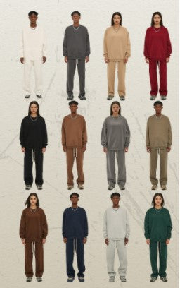 O-neck Fleece Pullover Hoodie Blank Heavyweight Distressed Embroidery High Quality Drop Shoulder Winter Fashion Hoodie