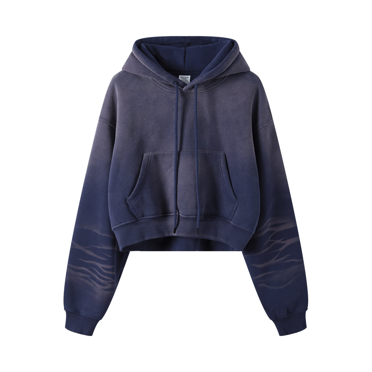 Customized 380gsm 5 Color Water Washed Short Sleeved Low Cut Distressed Fleece Gradient Pullover Heavyweight Hoodie Winter