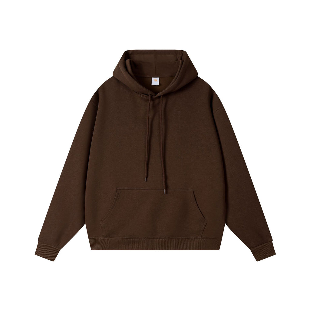 Heavy Cotton Oversized Streetwear Pure Color High Quality Blank Pullover Heavyweight Screen Printed Drop Shoulder Men's Hoodies