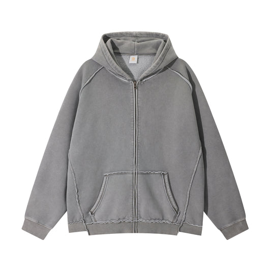 Heavyweight Cutom Hoodies logo Streetwear Washed Oversized Fleece Drop Shoulder Puff Print Fashion Men's Hoodies & Sweatshirts