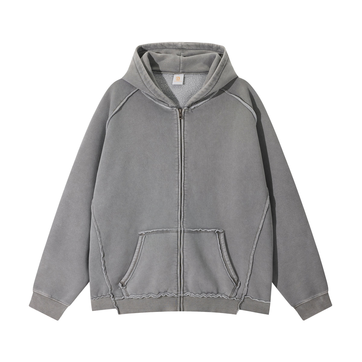 Customized Heavyweight Water Washed Fringed Fleece Pullover Hoodie Can Design Patterns for You for Free Fall and Winter Style