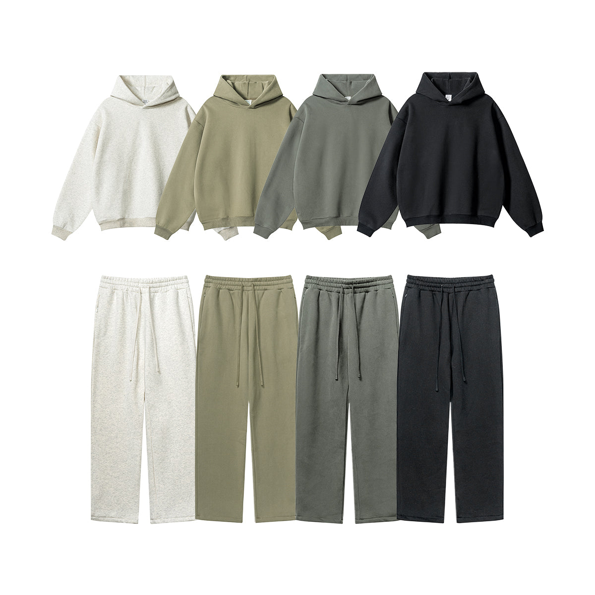 Custom Blank Pullover Pure Color Drop Shoulder Fleece Zip High Quality Polyester and Cotton Wholesale Hoodies