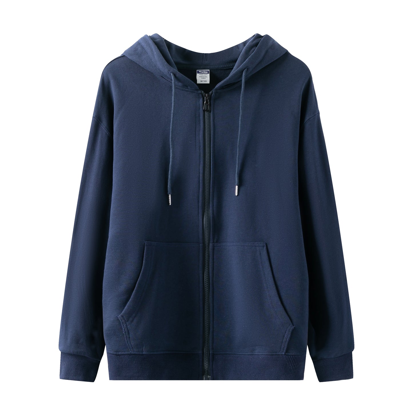 Custom Hoodies logo Plus Size Blank Full Zip French Terry High Quality Pure Color Blank Puff Printing Streetwear Hoodies Men
