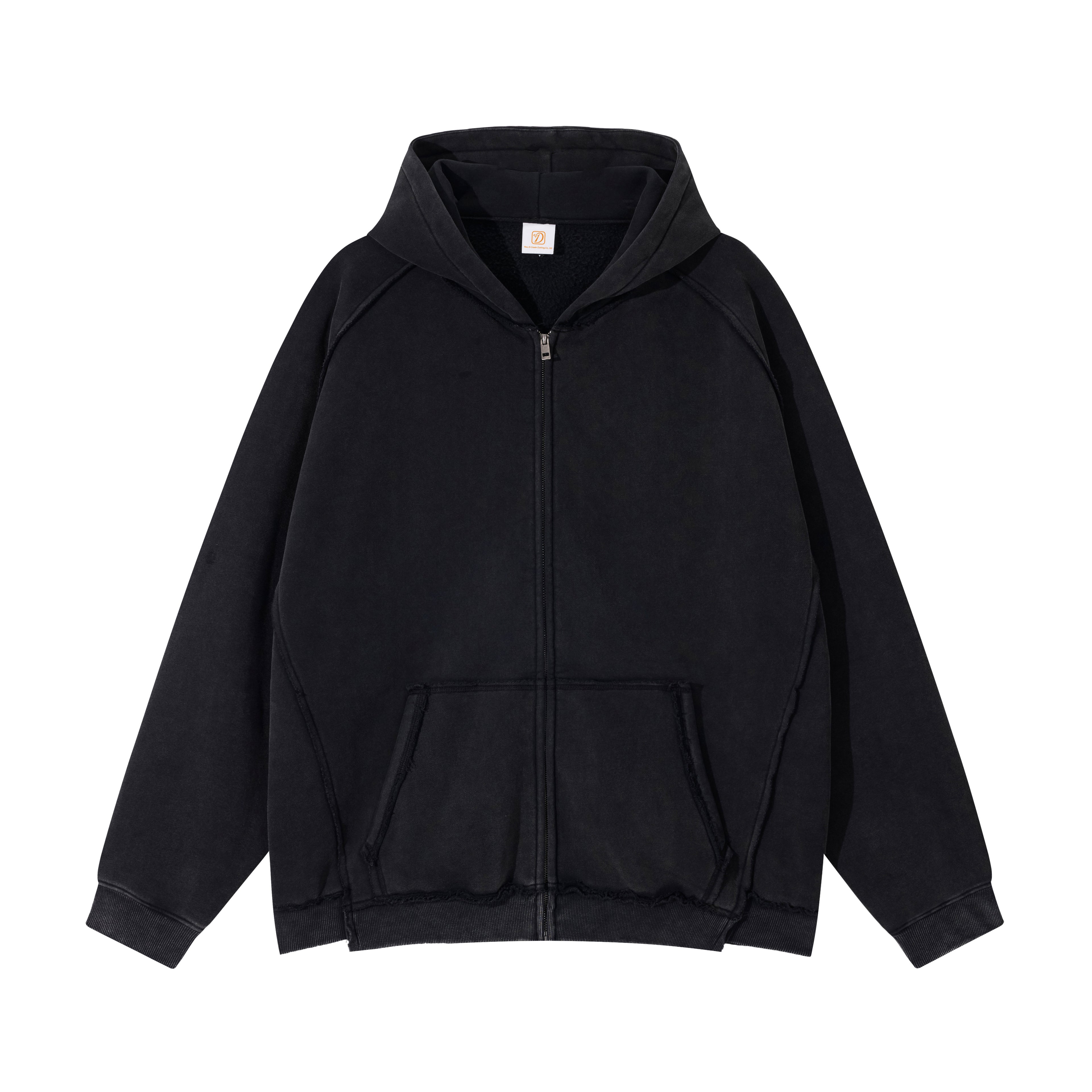 Heavyweight Cutom Hoodies logo Streetwear Washed Oversized Fleece Drop Shoulder Puff Print Fashion Men's Hoodies & Sweatshirts