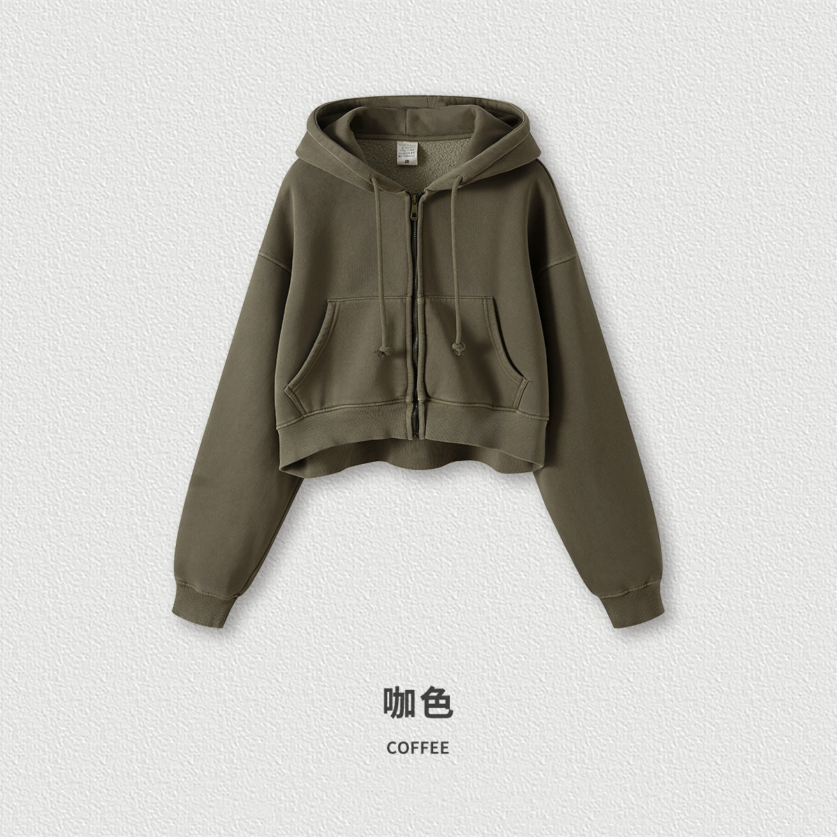 Vintage Custom Washed Crop Top Short Fashion Fleece Boxy Blank Pullover Heavyweight Women's Hoodies Sweatshirts