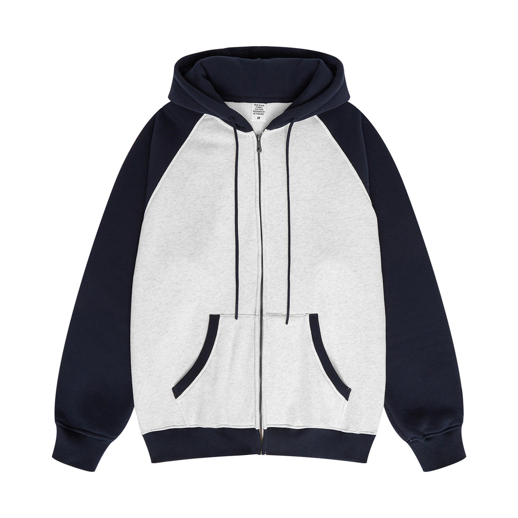 Heavyweight Manufacturer Hoodies Boxy Shoulder-crossing Color-blocked Fleece Loose Custom Puff Printing Fashion Hoodies