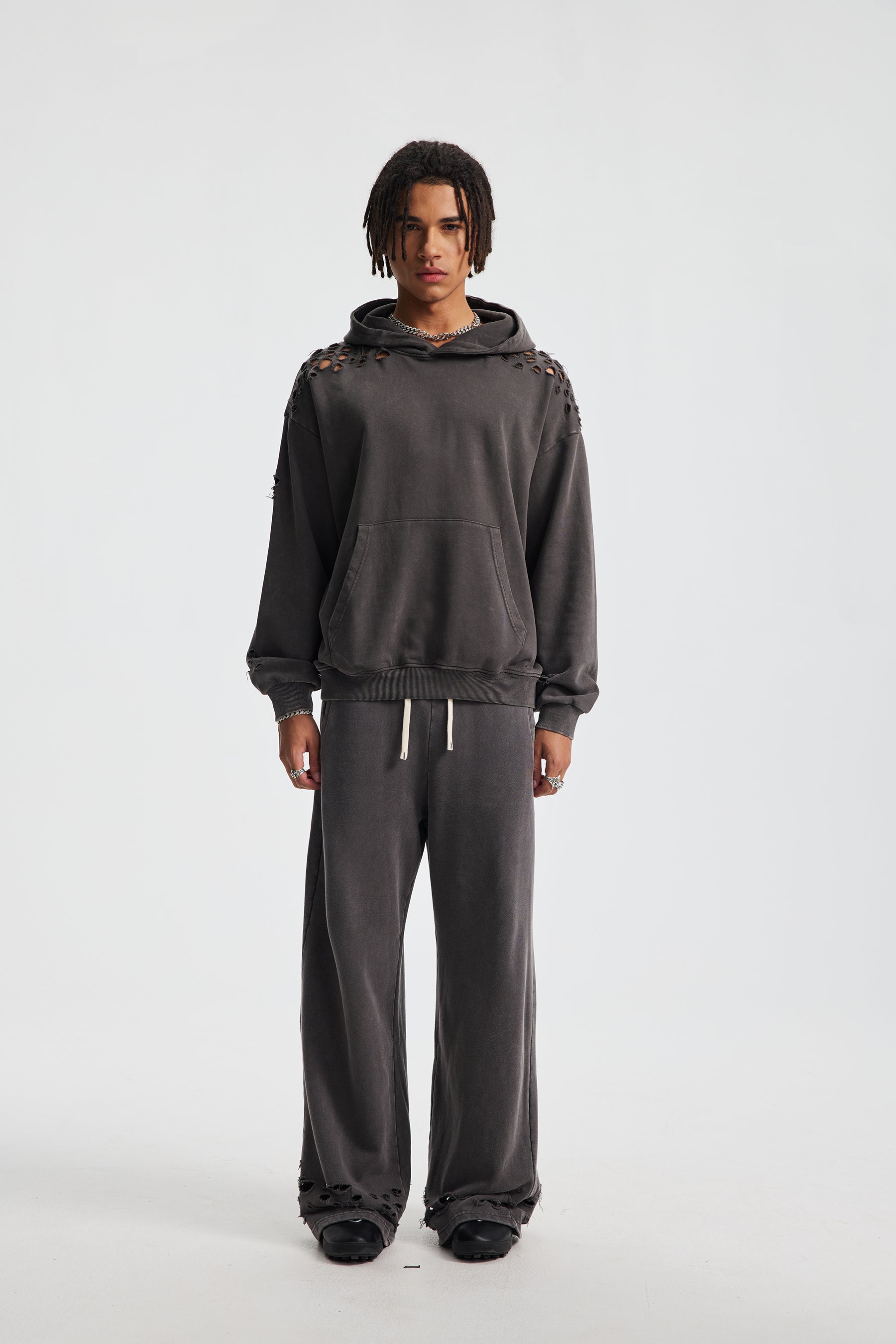 Sublimation High Quality 100% Cotton Broken Planet Blank Hollowed-out Design Hoodies & Sweatshirts