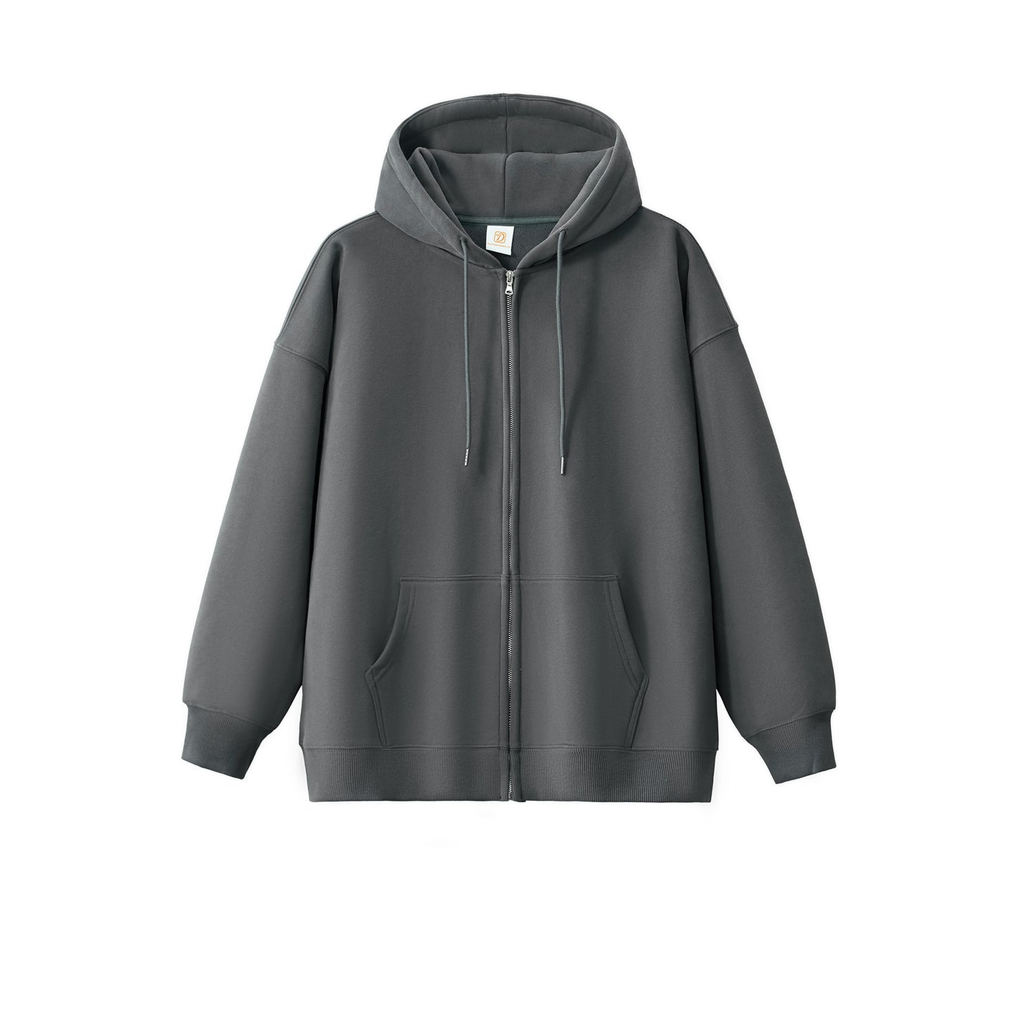 Wholesale High Quality Custom Zip up Fleece High Quality Loose Drop Shoulder Puff Printing Unisex Oversized Blank Hoodie