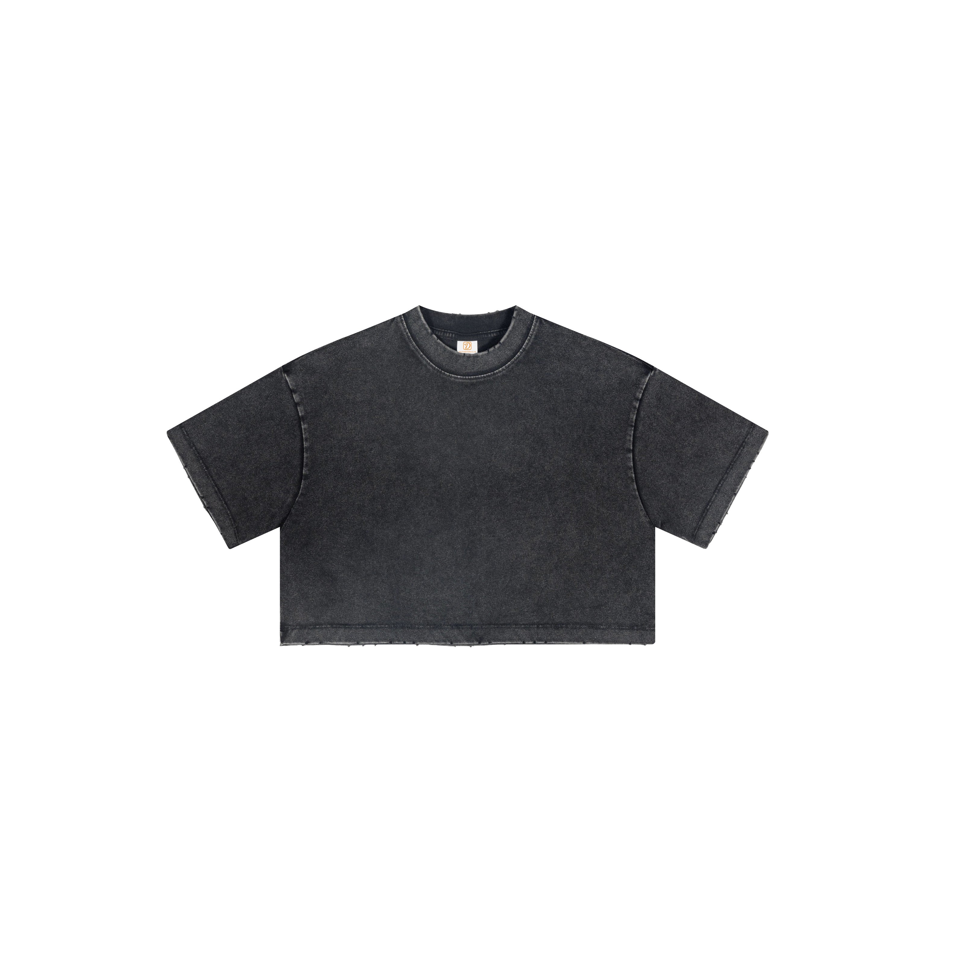Wholesale Tshirts Customized Crop Top Acid Washe High Quality Round Neck Short Style Fashion Personalized Girls t Shirts