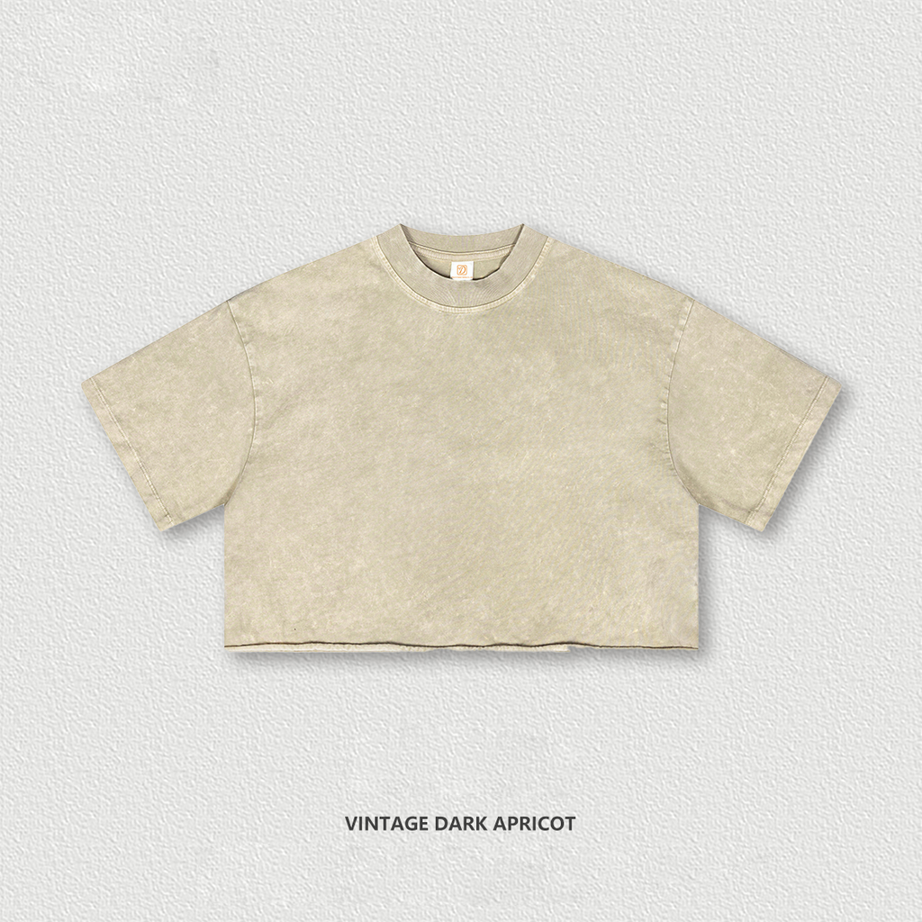 Crop Top Short Cotton Streetwear Wholesale High Quality Screen Print Round Neck Heavyweight Custom Print Printer Blank Tshirt