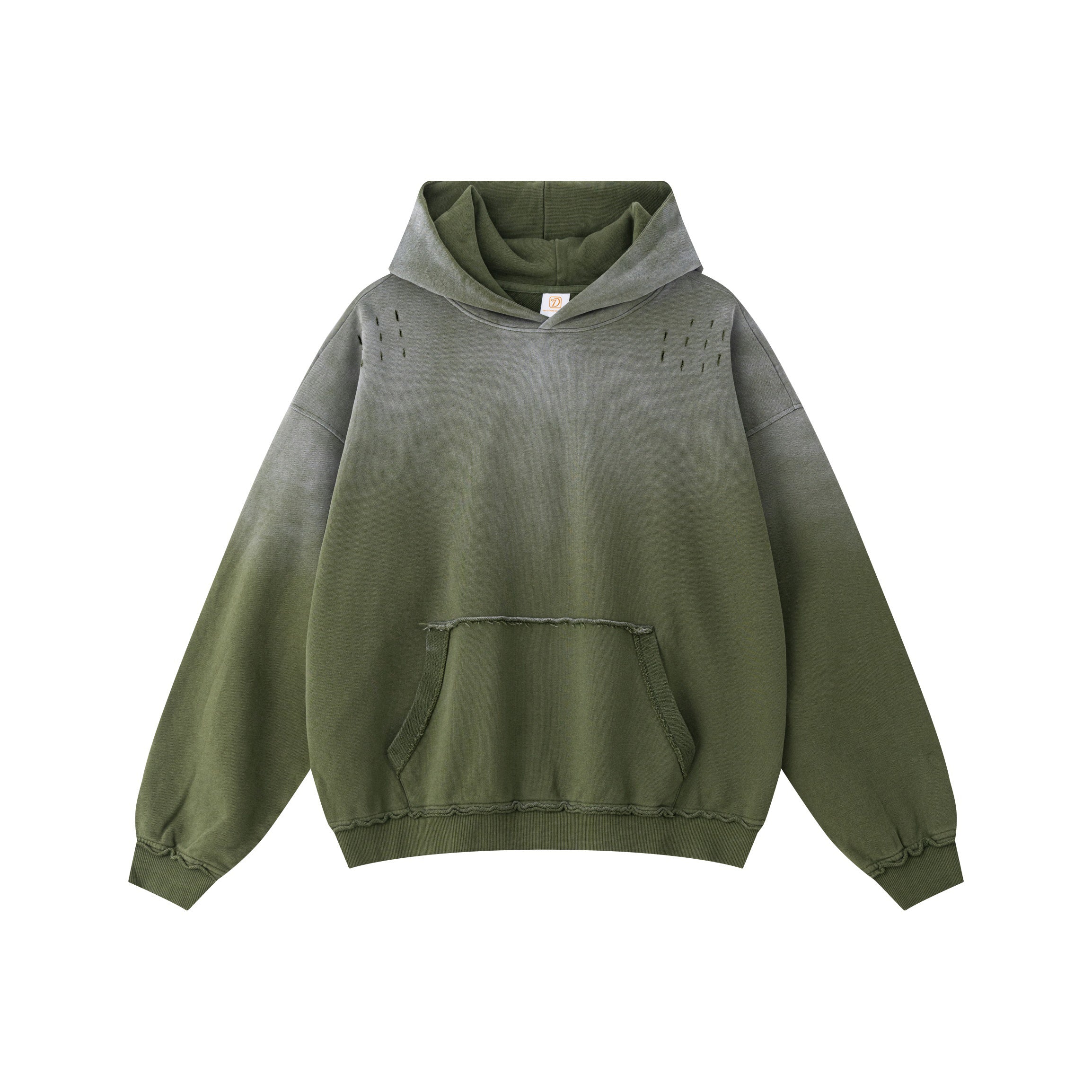 Streetwear Custom Washed Loose Men Hoodies High Quality Wholesale Wax Printing Broken Fashion Wholesale Hoodies
