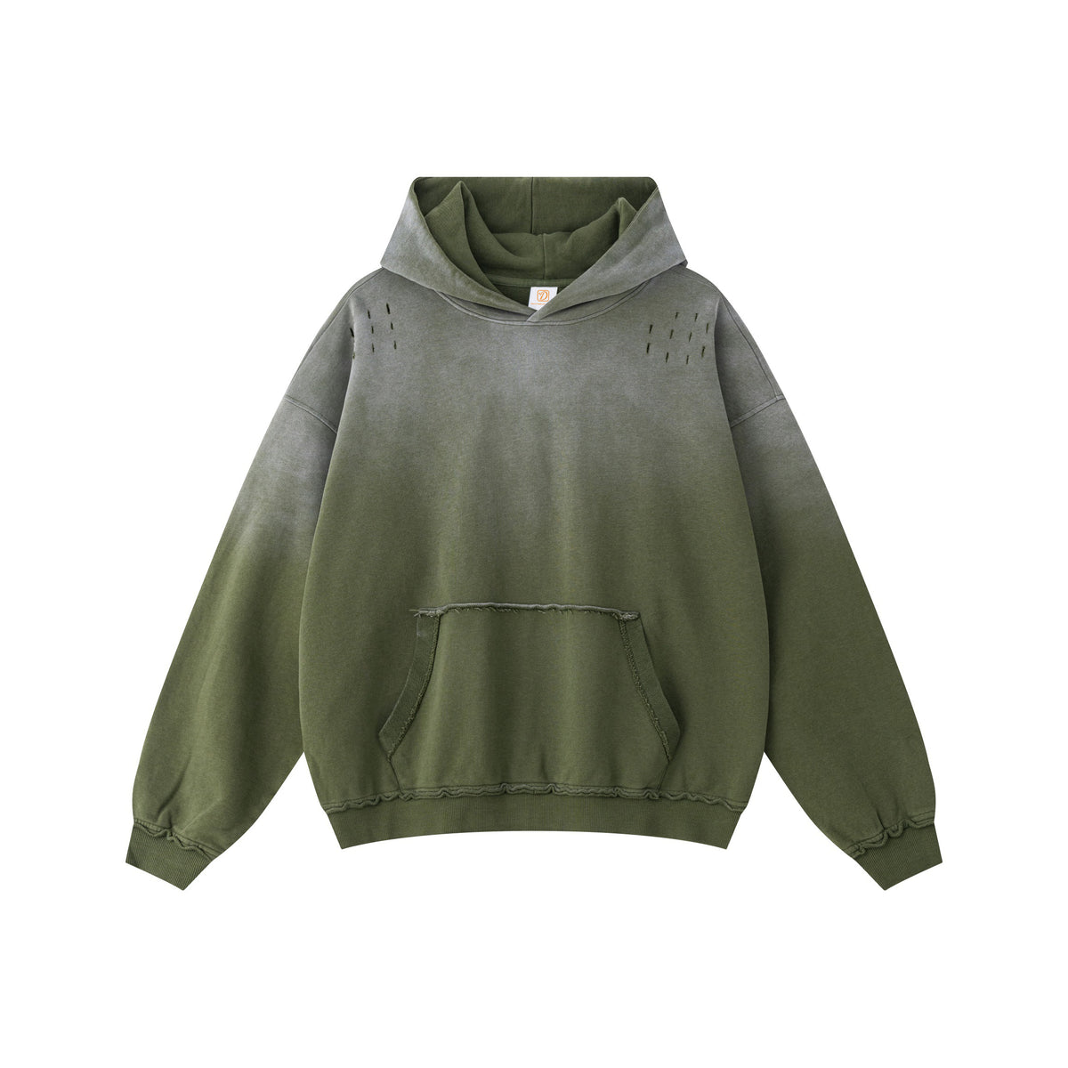 Hoodies Wholesale Winter 100% Cotton Heavyweight Washable Batik Gradient Cut Loose Hooded Sweatshirt Loose Fitting Casual Brand