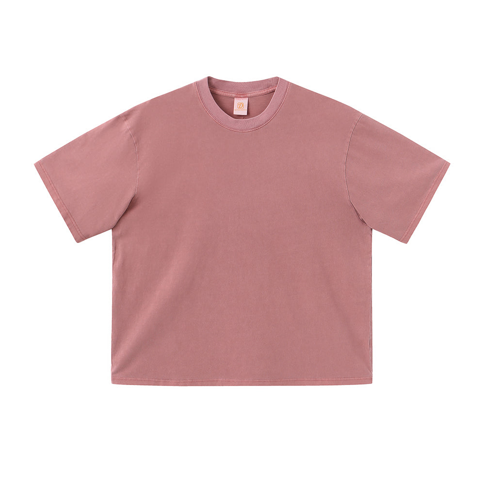 100% Cotton t Shirt Custom Round Neck Vintage Boxy Fashion Short Style Puff Printing Unisex High Quality Plain Tshirts Wholesale